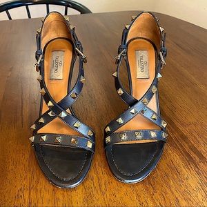 Valentino Stud Open Toe Heels